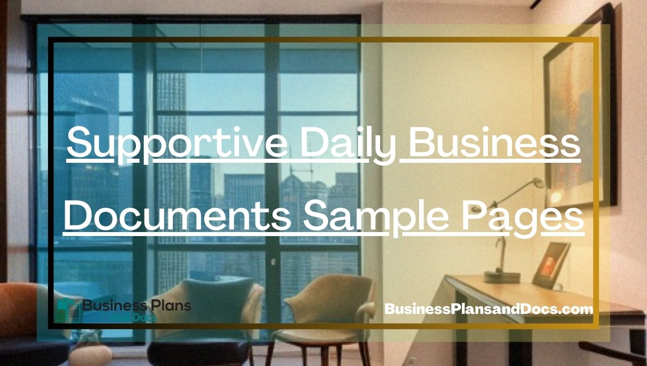 Supportive Daily Business Documents Sample Pages